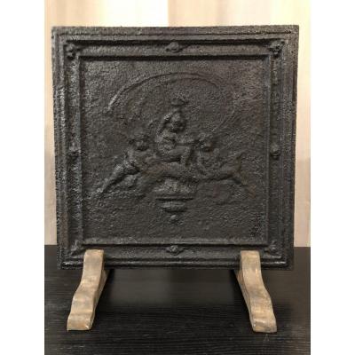 Antique 18th Century Cast Iron Fireplace Plate