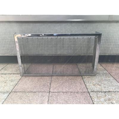 Chromed Steel Fireplace Screen Circa 1970