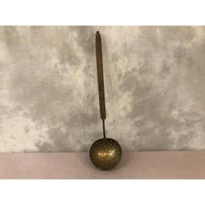 Ladle Skimmer In Iron And Brass From The 18th Century