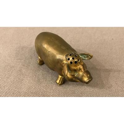 Small 19th Century Brass Pig