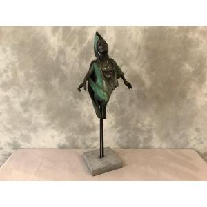 Bronze Sculpture By Jan Praet On Marble Base