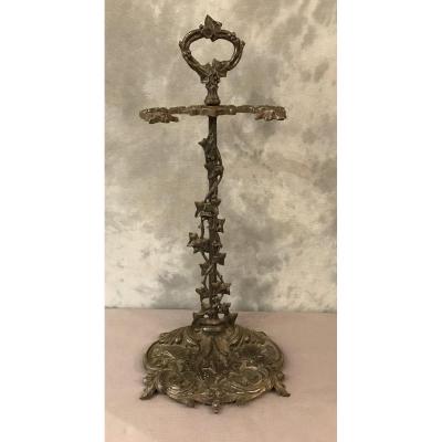 Antique 19th Century Cast Iron Fireplace Servant With Ivy Decor