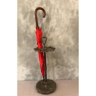 19th Century Polished Cast Iron Umbrella Holder