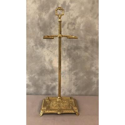 Antique 19th Louis XVI Napoleon III Fireplace Servant In Brass 