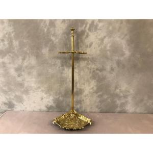 Old Fireplace Servant In Bronze And Brass From The 19th Time