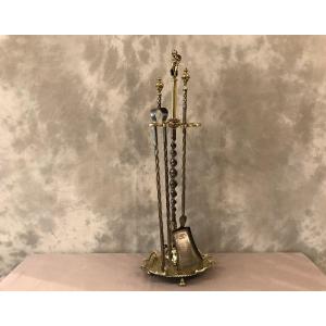 Beautiful Fireplace Servant In Bronze Love And Iron From The 19th Century