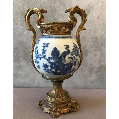 Chinese Porcelain Pot 19th Century Bronze Mount