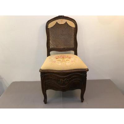18th Louis XV Natural Wood Convenience Chair