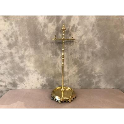 Old Fireplace Servant In Brass From The 19th Restoration