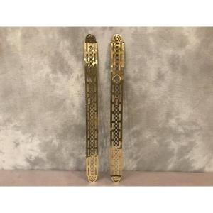 Plaques De Propretés En Laiton Poli Et Vernis D’époque 19ème