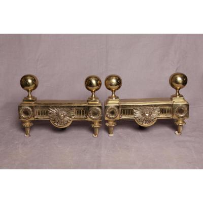 Andirons Louis XVI Bronze
