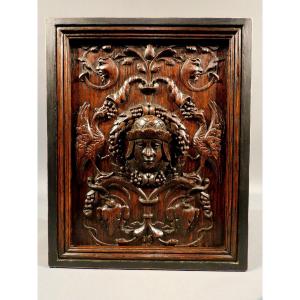 19th Century Wooden Relief Panel