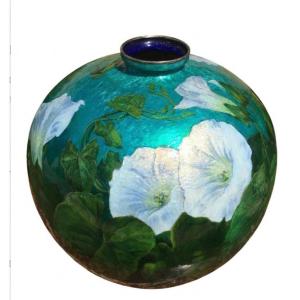 Alexandre Marty - Large Enamelled Vase Limoges
