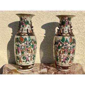 Chinese Nanjing Porcelain Vases