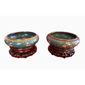 Pair Of Cloisonné Cups