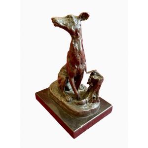 E. Fremiet - Bronze, Greyhound Dog