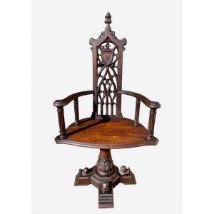 Neo-gothic Swivel Office Armchair