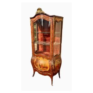 Showcase In Marquetry & Martin Varnish Louis XV Style