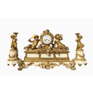 Bronze & Carrara Marble Fireplace Trim