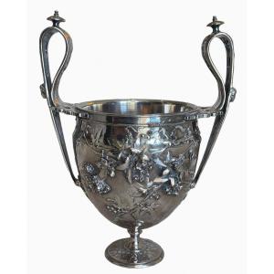 Barbedienne & Sevin - Cantharus Cup / Silver Bronze Vase