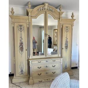 Louis XVI/napoleon III Style Lacquered Wardrobe