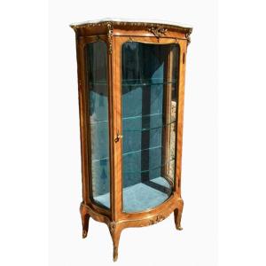 Louis XV Style Showcase In Marquetry & Bronze