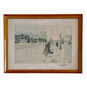 Eugène-louis Veder - Quai Des Grands Augustins In Paris