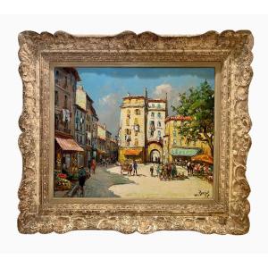Maurice Barle - Market In Hyères In Provence