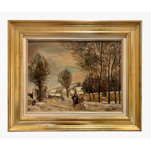 Paul Flaubert - Snow At Louveciennes