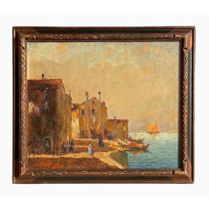 Bruno Gherri-moro - Venice, Oil On Canvas
