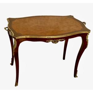 Louis XV Style Marquetry Table