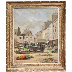 Paul-marie Lapierre Renouard - Market Day Place Terre-au-duc In Quimper