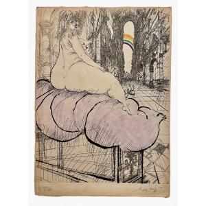 Ronald Searle - Lithograph, The Temple