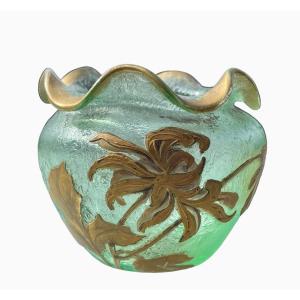 Montjoye & Legras - Enameled Vase Floral Decor