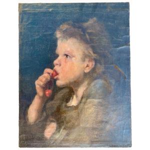 Auguste Boulard - The Little Girl With Cherries