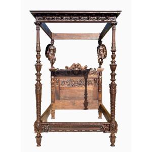 Henri-auguste Fourdinois - Four-poster Bed Known As The Bed Of François 1st