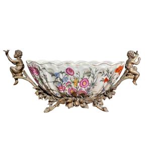 Porcelain & Bronze Cup / Planter