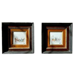 Limoges - Pair Of Porcelain Paintings