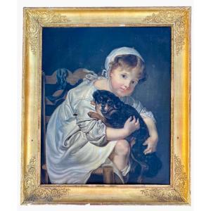 Jb Greuze - Little Girl And Her Dog