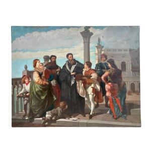 The Meeting Of Titian And Veronese On The Ponte Della Paglia