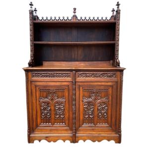 Gothic Style Walnut Sideboard/dressboard