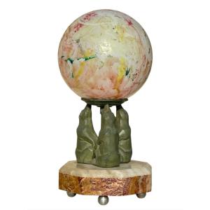 Attr. To Rochard Ou Carvin - Art Deco Lamp / Night Light 
