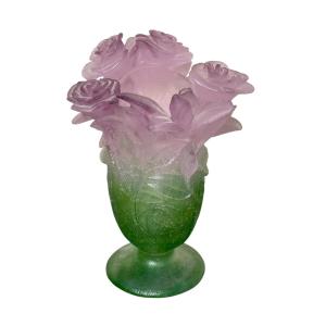 Daum France - Vase With Roses
