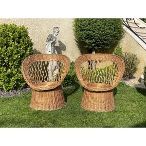 Pair Of Wicker Armchairs