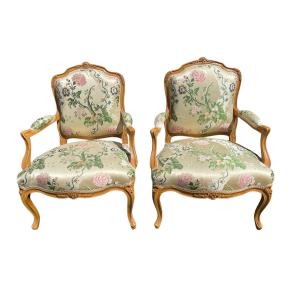 Pair Of Louis XV Style Armchairs