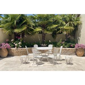 9-piece Wrought Iron Garden Furniture Set 