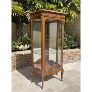 Louis XV Style Marquetry Display Case