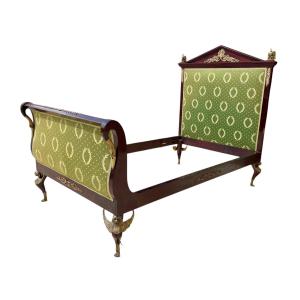 Empire Bed In Mahogany And Bronze 