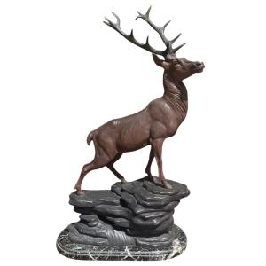 Louis Carvin - Bronze, Deer - H 66cm