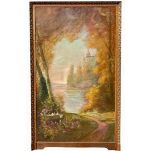 A. Wolf - Large Painting, Lake Landscape